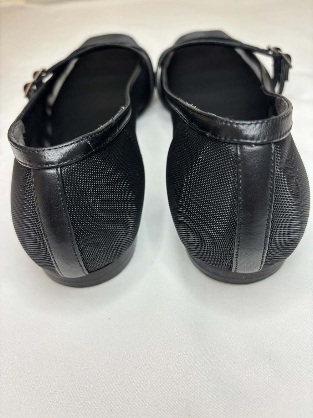 Gia Borghini Felice Mesh Square Toe Ballet Flats with Double Buckle Straps - Picture 6 of 10